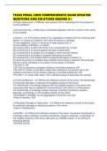 TEXAS PENAL CODE COMPREHENSIVE EXAM UPDATED QUESTIONS AND SOLUTIONS GRADED A&plus;