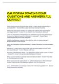 CALIFORNIA BOATING EXAM QUESTIONS AND ANSWERS ALL CORRECT 