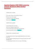 Applied Algebra C957 WGU Learning Checks Questions With Verified Answers &vert;&vert; Verified Exam Questions