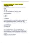 NCLE MAIN EXAMINATION SET QUESTIONS AND SOLUTIONS GRADED A&plus;