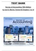 Survey of Accounting &lpar;10th Edition&rpar; by Carl S&period; Warren & Farmer &ndash; Chapters 1&ndash;14 Complete Test Bank
