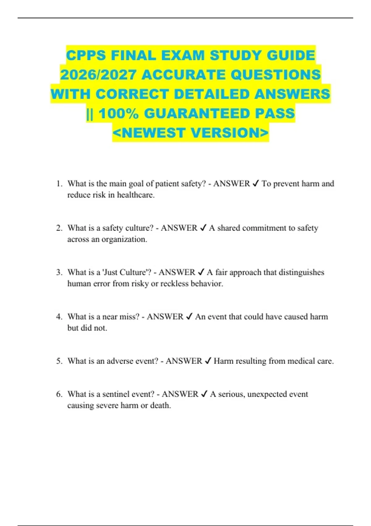 CPPS FINAL EXAM STUDY GUIDE 2026/2027 ACCURATE QUESTIONS WITH CORRECT ...