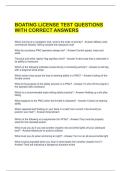 BOATING LICENSE TEST QUESTIONS WITH CORRECT ANSWERS 