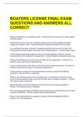 BOATERS LICENSE FINAL EXAM QUESTIONS AND ANSWERS ALL CORRECT