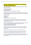 BSN 205 HALLMARK FINAL EXAM ACTUAL QUESTIONS AND SOLUTIONS GRADED A&plus;