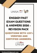 ENG2601 PAST EXAM QUESTIONS & ANSWERS 2026 - REVISION PACK