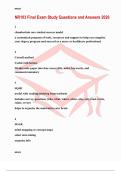 NR103 Final Exam Study Questions and Answers 2026