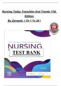 Full Test Bank for Nursing Today&colon; Transition and Trends&comma; 11th Edition by JoAnn Zerwekh and Ashley Zerwekh Garneau &vert; Verified Questions & Answers &vert; Detailed Rationales &vert; Nursing & Graduate Level &vert; Updated 2026 Version
