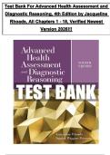 Test Bank For Advanced Health Assessment and Diagnostic Reasoning&comma; 4th Edition by Jacqueline Rhoads&comma; All Chapters 1 - 18&comma; Verified Newest Version 2026&excl;&excl;&excl;