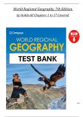 Full Test Bank for World Regional Geography&comma; 7th Edition by Joseph J&period; Hobbs &vert; Complete Chapter-by-Chapter Coverage &lpar;Ch 1-17&rpar; &vert; Verified Questions & Answers &vert; Detailed Rationales &vert; Undergraduate Level &vert; Updated 2026 Version