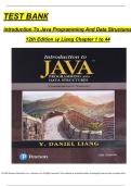 Full Test Bank for Introduction to Java Programming and Data Structures&comma; Comprehensive Version&comma; 12th Edition by Y&period; Daniel Liang &vert; Complete Chapter-by-Chapter Coverage &lpar;Ch 1-44&rpar; &vert; Verified Questions & Answers &vert; Detailed Rationales &vert; Undergraduate &vert; Updated