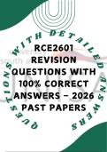 RCE2601 REVISION QUESTIONS WITH 100&percnt; CORRECT ANSWERS &ndash; 2026 PAST PAPERS