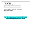 2025 AS Level Film Studies H010&sol;01 Elements of film   &lpar;Verified Question Paper With Mark Scheme Combined June 2025&rpar;