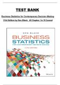 Test Bank &ndash; Business Statistics for Contemporary Decision Making &lpar;11th Edition&comma; Ken Black&rpar; &vert; Complete Chapters 1&ndash;19
