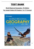 Test Bank &ndash; World Regional Geography &lpar;7th Edition&comma; Joseph Hobbs&rpar; &vert; Complete Chapters 1&ndash;17
