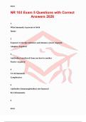 NR 103 Exam 5 Questions with Correct Answers 2026