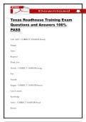 Texas Roadhouse Training Exam Questions and Answers 100&percnt; PASS