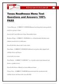 Texas Roadhouse Menu Test Questions and Answers 100&percnt; PASS