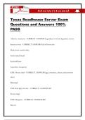 Texas Roadhouse Server Exam Questions and Answers 100&percnt; PASS
