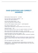 SANS QUESTIONS AND CORRECT ANSWERS