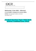 2025 A Level English Language and Literature &lpar;EMC&rpar; H474&sol;02 The language of poetry and plays  &lpar;Verified Question Paper With Mark Scheme Combined June 2025&rpar;