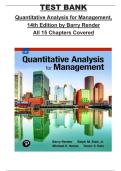 Test Bank &ndash; Quantitative Analysis for Management &lpar;14th Edition&comma; Barry Render&rpar; &vert; Complete Chapters 1&ndash;15