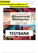 Test Bank for Understanding Abnormal Behavior&comma; 12th Edition&comma; Sue All Chapters 1-17