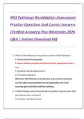 NHS Pathways Revalidation Assessment  Practice Questions And Correct Answers  &lpar;Verified Answers&rpar; Plus Rationales 2026  Q&A &vert; Instant Download Pdf