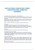 HAP 410 FINAL EXAM STUDY GUIDE QUESTIONS AND CORRECTS ANSWERS