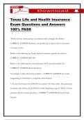 Texas Life and Health Insurance Exam Questions and Answers 100&percnt; PASS