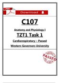 C107 TZT1 Task 1 &ndash; Passed Task Submission &lpar;2026&rpar; &ndash; Anatomy & Physiology I &lpar;WGU&rpar;