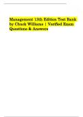 "Management 13th Edition Test Bank 2026&sol;27 &vert; Verified Exam Questions & Answers by Chuck Williams"