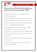 Final exam for ICD-10-CM coding Exam Questions wirh Answers 100&percnt; PASS