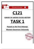 C121 Task 1 &ndash; First Attempt Passed &lpar;2026&rpar; &ndash; Survey of United States History &lpar;WGU&rpar;