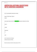 ABFM KSA ASTHMA QUESTIONS WITH VERIFIED ANSWERS