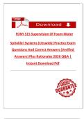 FDNY S15 Supervision Of Foam-Water Sprinkler Systems &lpar;Citywide&rpar; Practice Exam Questions And Correct Answers &lpar;Verified Answers&rpar; Plus Rationales 2026 Q&A &vert; Instant Download Pdf