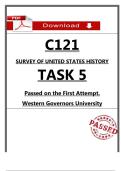 C121 Task 5 &ndash; First Attempt Passed &lpar;2026&rpar; &ndash; Survey of United States History &lpar;WGU&rpar;
