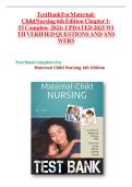 Latest UpdatedTest Bank For Maternal-Child Nursing 6th Edition by Emily Slone McKinney&comma; All Chapter 1-55&vert; Complete Best Exam Practice Guide
