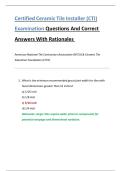 Certified Ceramic Tile Installer &lpar;CTI&rpar; Examination Questions And Correct Answers With Rationales 2026