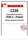 C236 Task 2 &ndash; First Attempt Passed &lpar;2026&rpar; &ndash; Compensation & Benefits &lpar;WGU&rpar;