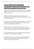 AHLEI HOSPITALITY MANAGER LEADERSHIP CERTIFICATION EXAM 2026 PRACTICE QUESTION COLLECTION