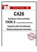 C426 Task 2 &ndash; First Attempt Passed &lpar;2026&rpar; &ndash; Legal & Ethical Considerations &lpar;WGU&rpar;