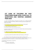 ATI CARE OF CHILDREN RN 2025  PROCTORED EXAM LEVEL E WITH ALL 70  QUESTIONS AND VERIFIED ANSWERS  PEDS 2025 