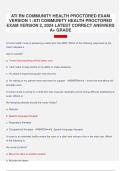 ATI RN COMMUNITY HEALTH PROCTORED EXAM VERSION 1 &sol;ATI COMMUNITY HEALTH PROCTORED EXAM VERSION 2&comma; 2026 LATEST CORRECT ANSWERS A&plus; GRADE