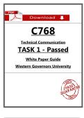 C768 Task 1 &ndash; Passed &lpar;2026&rpar; &ndash; White Paper Guide &vert; Technical Communication &lpar;WGU&rpar;