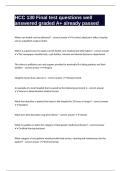 HCC 130 Final test questions well answered graded A&plus; already passed