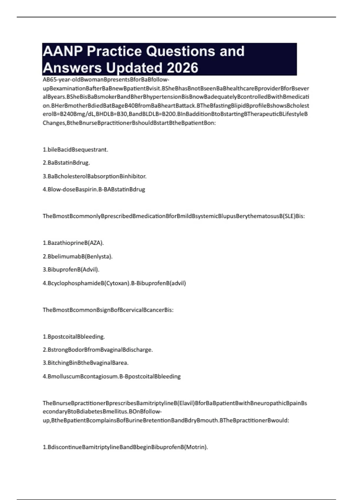 AANP Practice Questions and Answers Updated 2026 - Aanp - Stuvia US