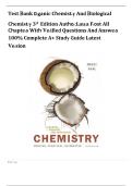 Test Bank Organic Chemistry And Biological Chemistry 3rd Edition Author&colon;Laura Frost All Chapters With Verified Questions And Answers 100&percnt; Complete A&plus; Study Guide Latest Version