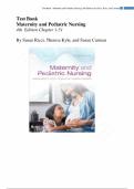 Test Bank with Verified Solutions for Maternity and Pediatric Nursing Susan Ricci&comma; Theresa Kyle & Susan Carman &vert; Updated 4th Edition &vert; Rated A&plus;