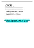 2025 A Level Chemistry B &lpar;Salters&rpar; H433&sol;03 Practical skills in chemistry    &lpar;Verified Question Paper With Mark Scheme Combined June 2025&rpar;